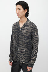 All Saints Grey & Black Patterned Shirt