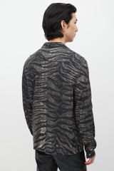 All Saints Grey & Black Patterned Shirt