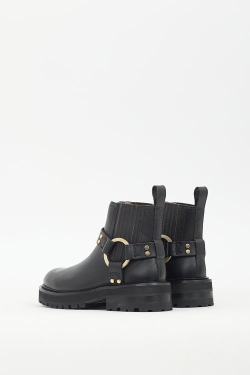 All Saints Black Leather Maddie Biker Boot