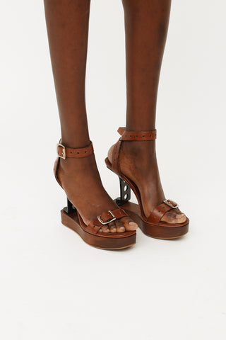 Brown Calzature Donna Wedge Sandals