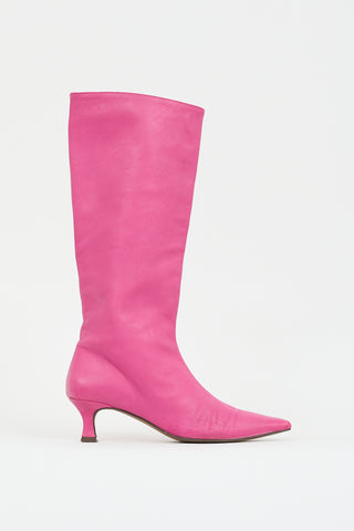 Alohas Pink Leather Knee High Boot