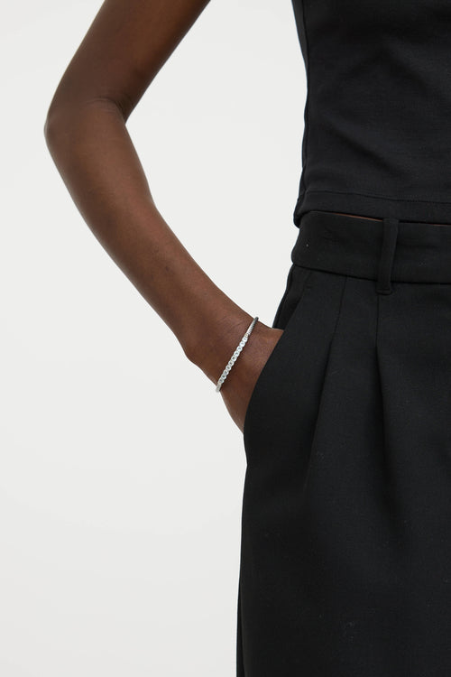 Alor14K White Gold & Stainless Steel Aquamarine Cable Bracelet