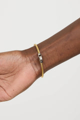 Alor14K White Gold & Stainless Steel Crystal Cable Bracelet