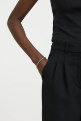 Alor14K White Gold & Stainless Steel Crystal Cable Bracelet