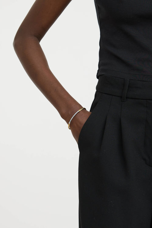 Alor14K White Gold & Stainless Steel Crystal Cable Bracelet