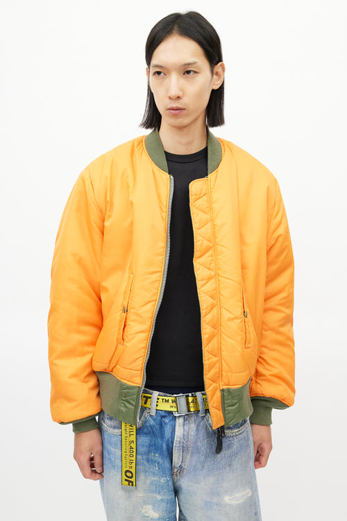 Alpha Industries Green Anarchy Logo Bomber Jacket