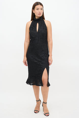 Altuzarra Black Floral Lace High Neck Dress