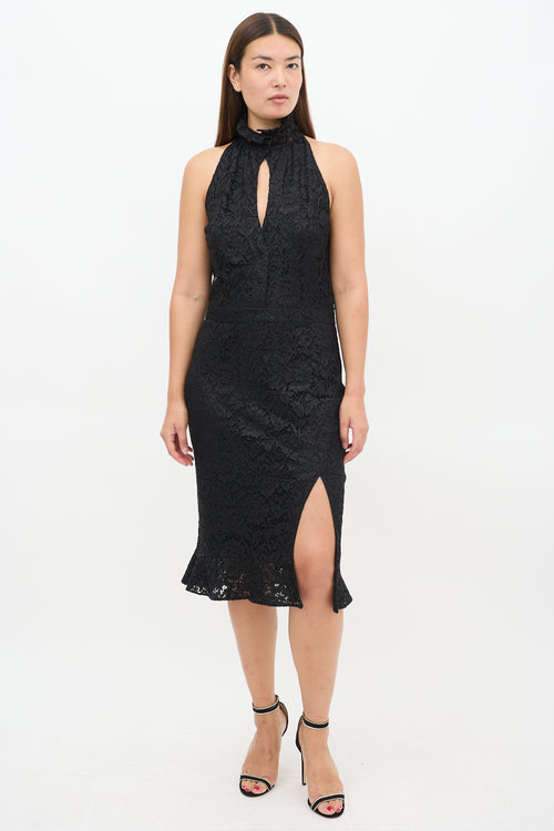 Altuzarra // Black Floral Lace High Neck Dress VSP Consignment Altuzarra // Black Floral Lace High Neck Dress VSP Consignment