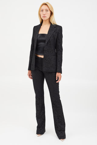 Altuzarra Black Lace Blazer & Pant Co-Ord Set