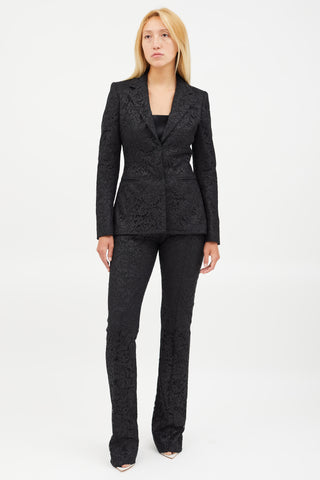 Altuzarra Black Lace Blazer & Pant Co-Ord Set