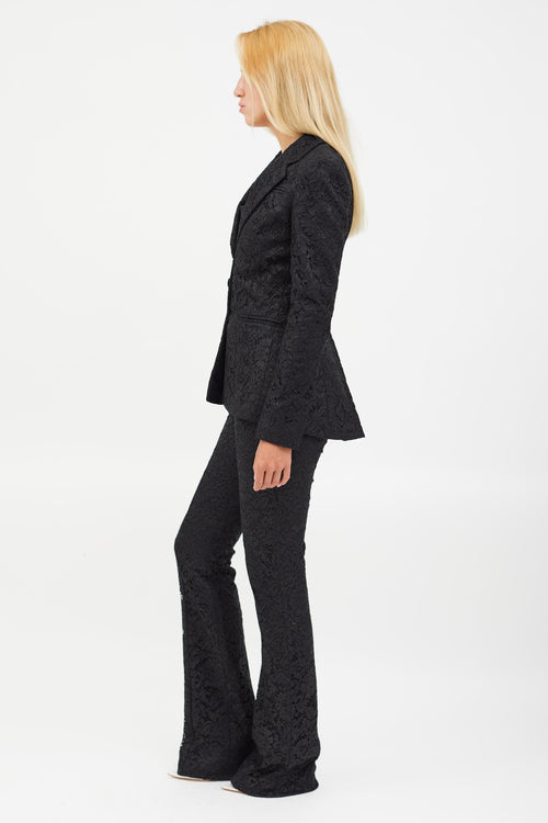 Altuzarra Black Lace Blazer & Pant Co-Ord Set