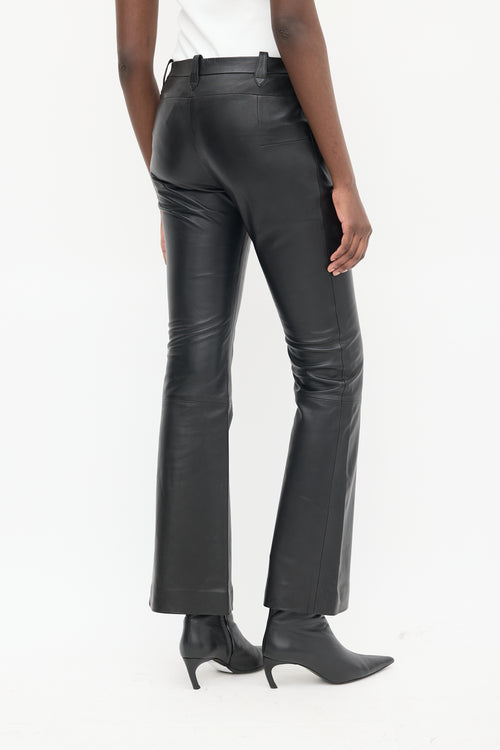 Altuzarra Black Leather Flared Trouser