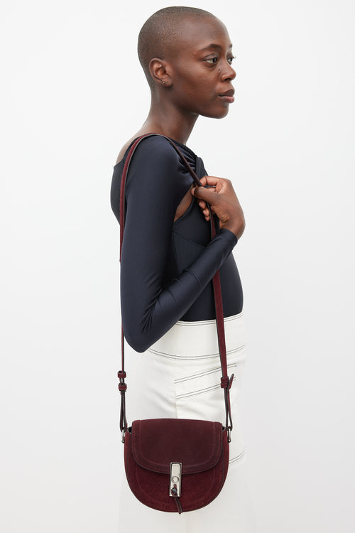 Altuzarra Burgundy & Silver Leather Ghianda  Bag