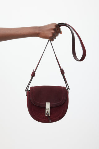 Altuzarra Burgundy & Silver Leather Ghianda  Bag