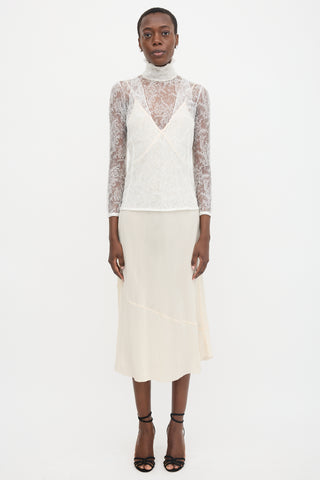 Altuzarra Chantilly Lace Turtleneck Blouse