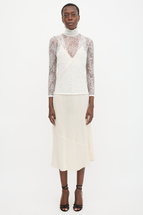 Altuzarra Chantilly Lace Turtleneck Blouse