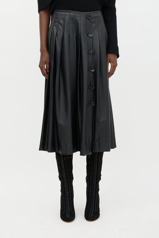 Altuzarra Faux Leather Pleated Skirt