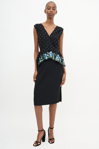 Altuzarra Floral Sequin Peplum Dress