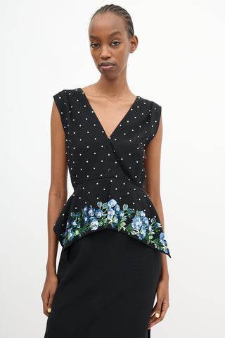 Altuzarra Floral Sequin Peplum Dress