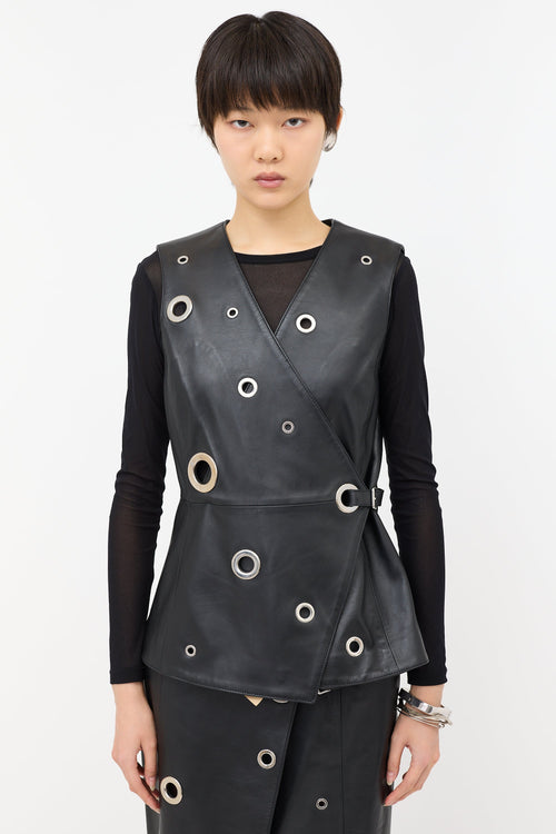 Altuzarra Leather Grommet Vest