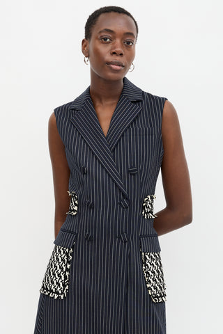 Altuzarra Resort 2016 Wool Pinstripe Dress