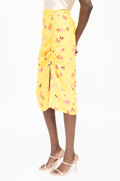 Altuzarra Silk Floral Cinched Skirt