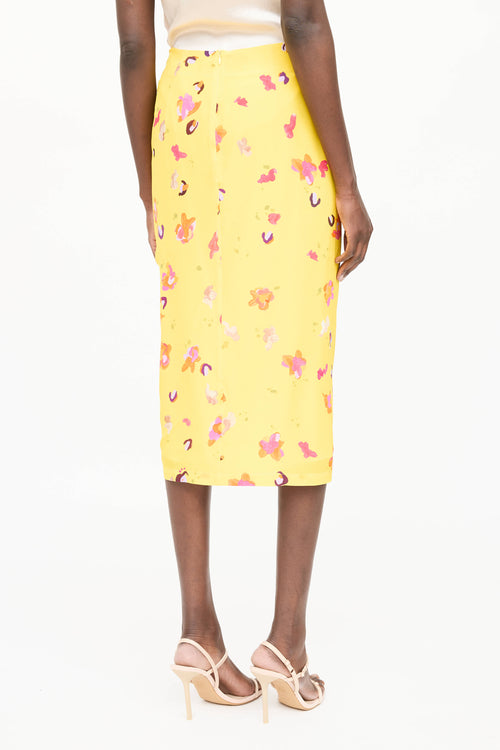 Altuzarra Silk Floral Cinched Skirt