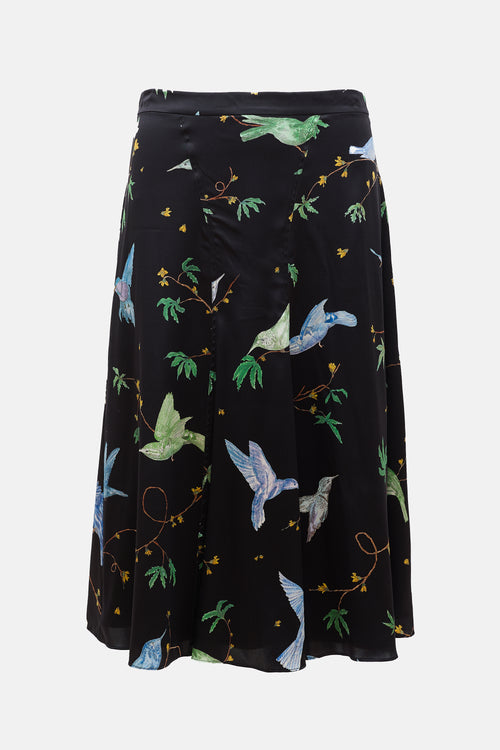 Altuzarra Silk Satin Printed Skirt