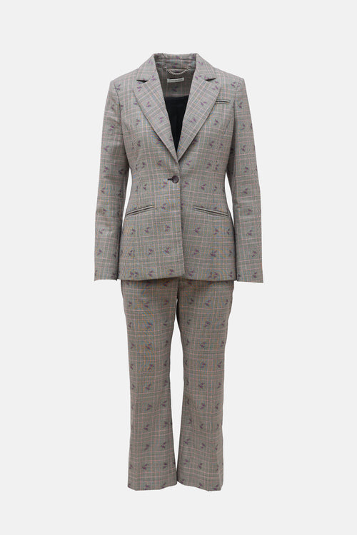 Altuzarra Wool Glen Check Suit Set