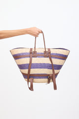 Altuzurra Beige Multicolor Leather Strap Wicker Bag