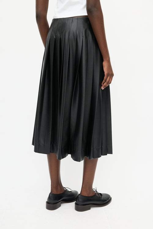 Altuzarra Black Faux Leather Pleated Skirt