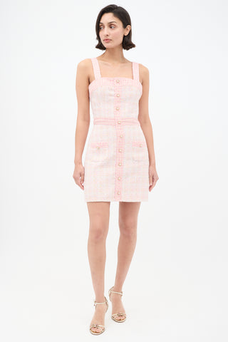 Amanda Uprichard Pink Tweed Archie Mini Dress