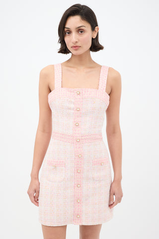 Amanda Uprichard Pink Tweed Archie Mini Dress