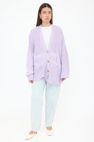 Ambush Patchwork Knit Logo Cardigan