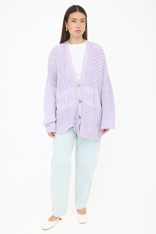 Ambush Patchwork Knit Logo Cardigan