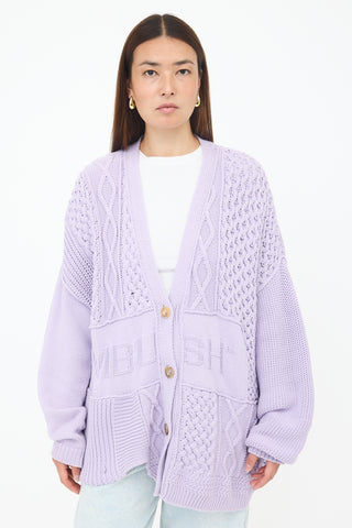 Ambush Patchwork Knit Logo Cardigan