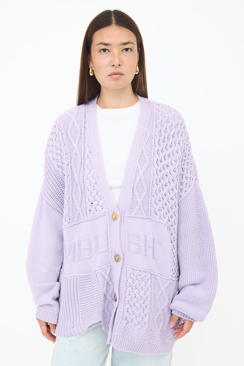 Ambush Patchwork Knit Logo Cardigan