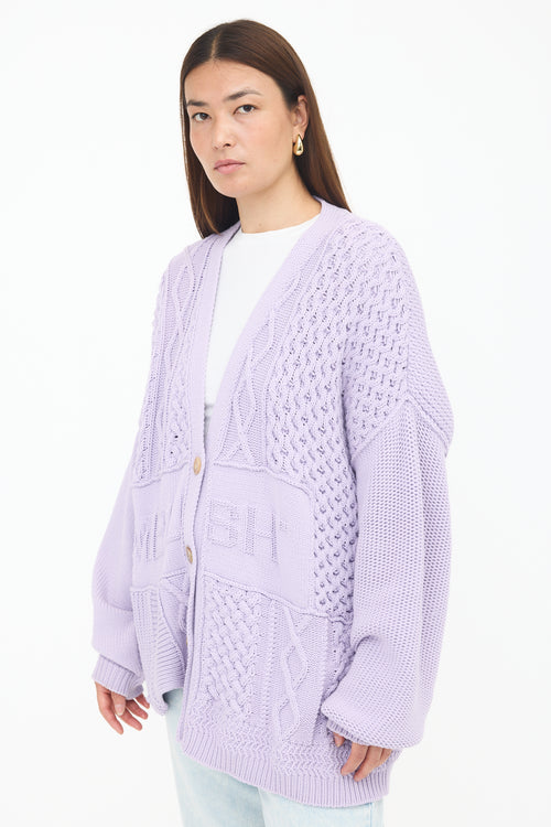 Ambush Patchwork Knit Logo Cardigan