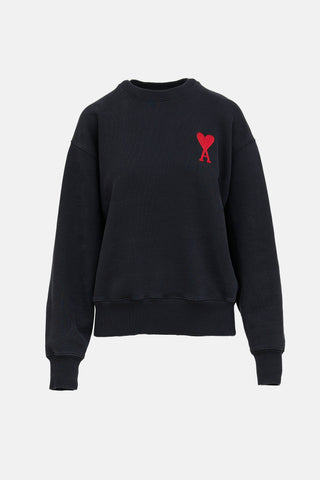 AMI ParisEmbroidered Heart Crewneck Sweater