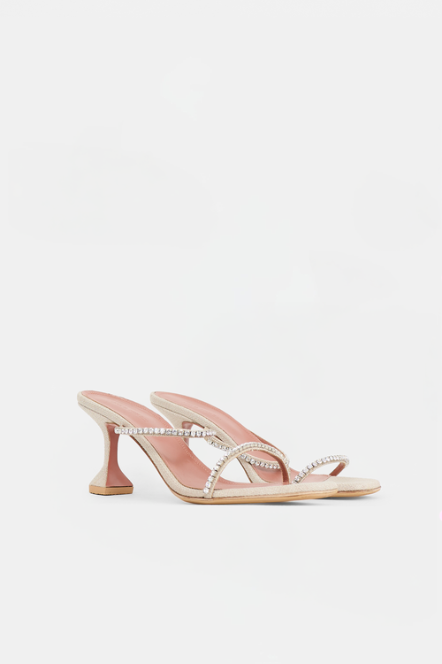 Amina Muaddi Canvas Gilda Embellished Sandal