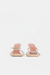  Amina Muaddi Canvas Gilda Embellished Sandal