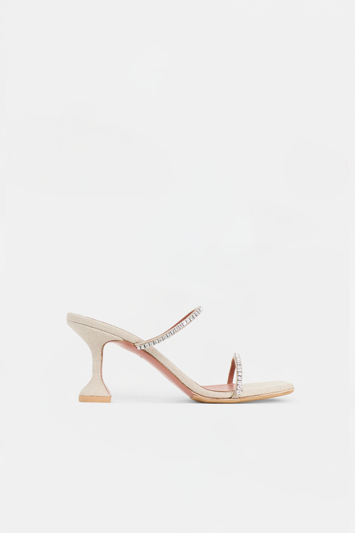 Amina Muaddi Canvas Gilda Embellished Sandal