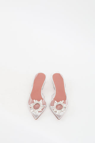 Amina Muaddi Clear Begum Embellished Slingback Pump