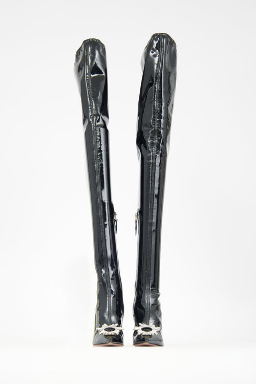 Latex Begum Embellished Thigh Boot