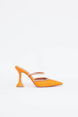 Amina Muaddi Glitter Gilda Mule
