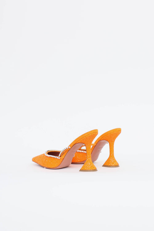 Amina Muaddi Glitter Gilda Mule