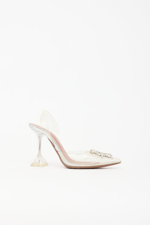 Amina Muaddi PVC Begum Glass 95 Heel
