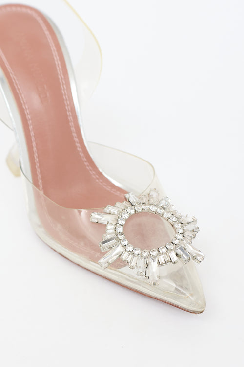 Amina Muaddi PVC Begum Glass 95 Heel