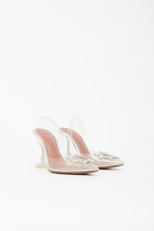 Amina Muaddi PVC Begum Glass 95 Heel