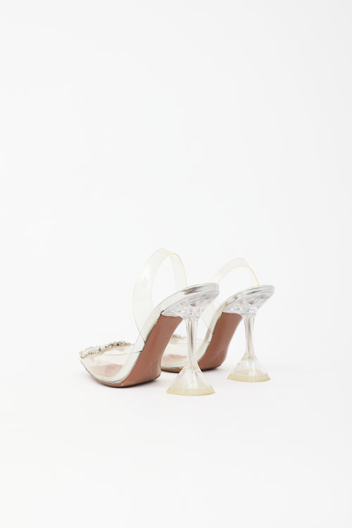 Amina Muaddi PVC Begum Glass 95 Heel
